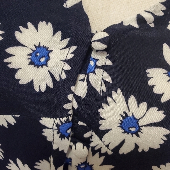 NWT GAP Navy Cap Sleeve Button Front Floral Print Dress Size 20 Missy Ret. $59 - Picture 10 of 11
